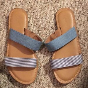 Old navy chambray and white stripe sandals